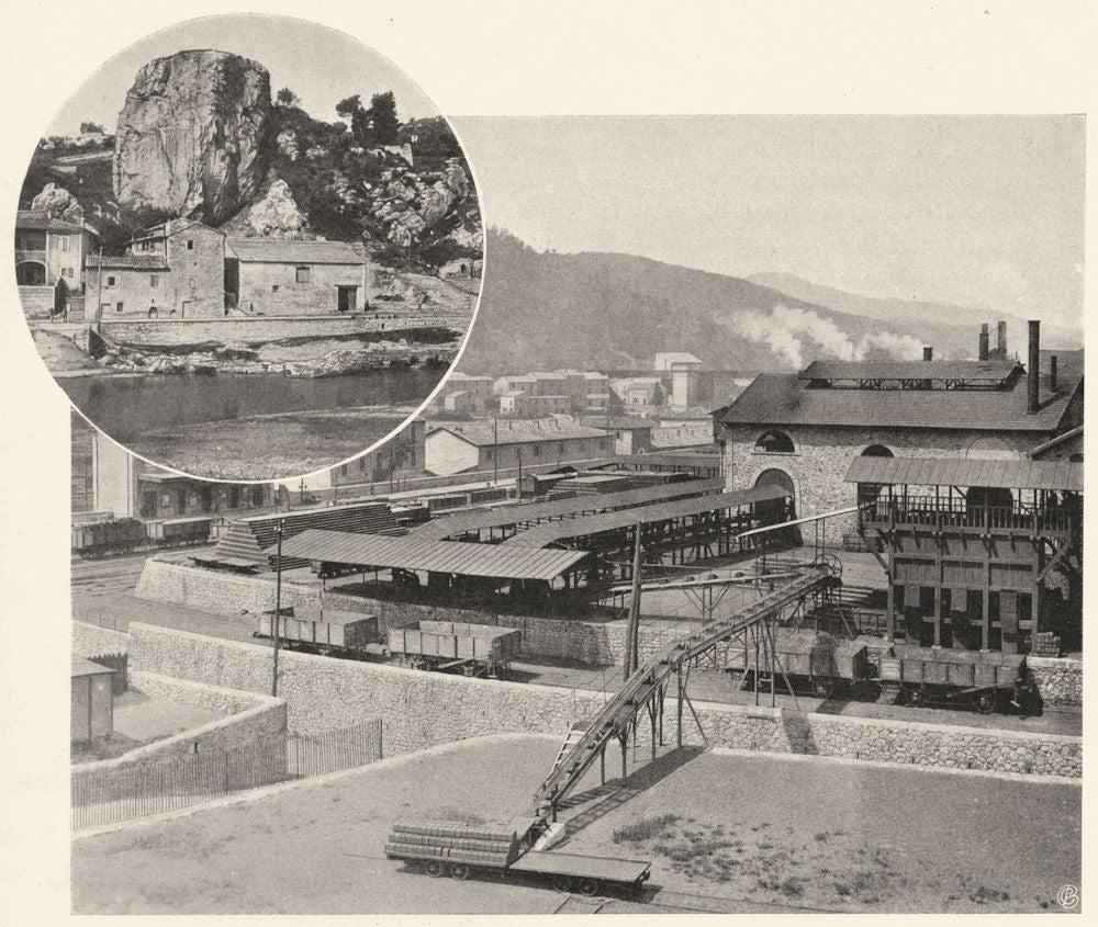 GARD. Rochebelle- Forges de Tamaris 1902 old antique vintage print picture